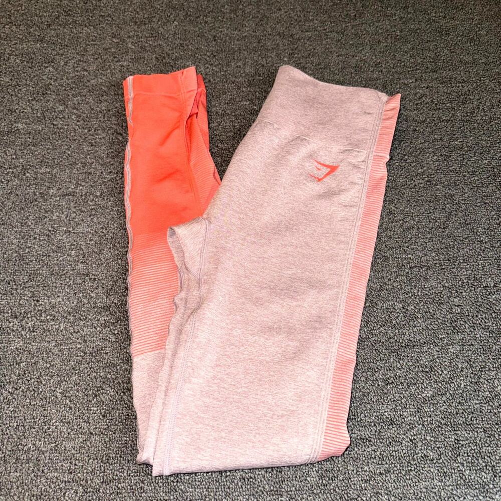 Gymshark Seamless Leggings Women's Small Coral Pink Ombre Workout Gym Pull On